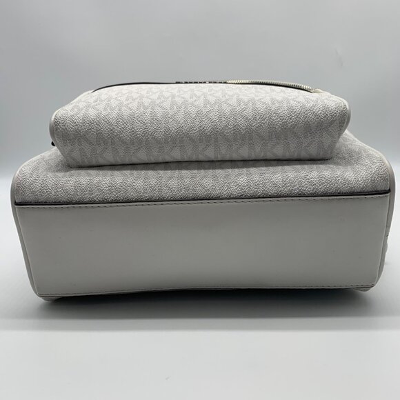 Michael Kors White Signature Canvas Medium Bex Backpack - Picture 5 of 11